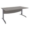 Bureau droit IDRA - L140 cm - Pieds alu - plateau imitation Chêne gris