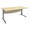 Bureau droit IDRA - L120 cm - Pieds alu - plateau imitation Erable