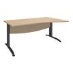 3253310150799-Bureau droit IDRA - Vague à droite - L140 cm - Pieds anthracite - plateau imitation Chêne--0
