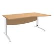 3253310149939-Bureau droit IDRA - Vague à droite - L160 cm - Pieds blancs - Plateau imitation Hêtre--0