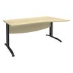 3253310150331-Bureau droit IDRA - Vague à droite - L160 cm - Pieds anthracite - plateau imitation Erable--0