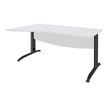 3253310150584-Bureau droit IDRA - Vague à gauche - L160 cm - Pieds anthracite - plateau Blanc--0
