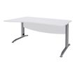 3253310150508-Bureau droit IDRA - Vague à gauche - L160 cm - Pieds alu - plateau Blanc--0