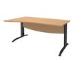 3253310149847-Bureau droit IDRA - Vague à gauche - L140 cm - Pieds anthracite - Plateau imitation Hêtre--0