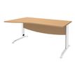 3253310149922-Bureau droit IDRA - Vague à gauche - L140 cm - Pieds blancs - Plateau imitation Hêtre--0