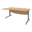 3253310149762-Bureau droit IDRA - Vague à gauche - L140 cm - Pieds alu - Plateau imitation Hêtre--0