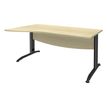 3253310150324-Bureau droit IDRA - Vague à gauche - L140 cm - Pieds anthracite - plateau imitation Erable--0