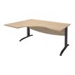 Bureau compact à gauche IDRA - L180 cm - Pieds anthracite - plateau imitation Chêne clair (Pieds de renfort obligatoire à rajouter - non inclus)
