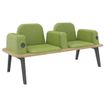 3253310179400-Banquette ILO - 2 places L172xP67cm -  carbone - structure chêne clair - tissu kiwi--0