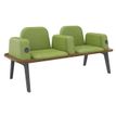 Banquette ILO - 2 places L172xP67cm -  carbone - structure noyer - tissu kiwi