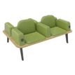 Banquette ILO - 4 places L172xP114cm -  carbone - structure chêne clair - tissu kiwi