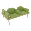 3253310179493-Banquette ILO - 4 places L172xP114cm -  blanc - structure chêne clair - tissu kiwi--0