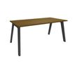 Bureau simple STEELY - L140 cm - Pieds carbone - plateau imitation noyer