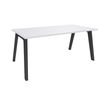 Bureau simple STEELY - L160 cm - Bureau de départ - Pieds carbone - plateau Blanc perle