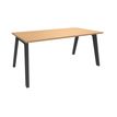 Bureau simple STEELY - L140 cm - Pieds carbone - plateau imitation Hêtre