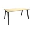 Bureau simple STEELY - L140 cm - Pieds carbone - plateau imitation Erable