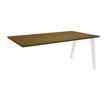 3253310397743-Bureau simple STEELY - L180 cm - Bureau suivant - Pieds blanc - plateau imitation noyer--0