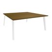 Bureau double STEELY - L120 cm - Double face Depart - Pieds blanc - plateau imitation noyer