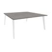 Bureau double STEELY - L120 cm - Double face Depart - Pieds blanc - plateau imitation Chêne gris