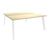 Bureau double STEELY - L120 cm - Double face Depart - Pieds blanc - plateau imitation Erable
