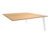 Bureau double STEELY - L120 cm - Double face Suivant - Pieds blanc - plateau imitation Hêtre