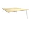 Bureau double STEELY - L120 cm - Double face Suivant - Pieds blanc - plateau imitation Erable
