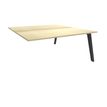 Bureau double STEELY - L180 cm - Double face Suivant - Pieds carbone - plateau imitation Erable