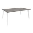 Bureau STEELY Manager - L180 x P100 x H72,5 cm - plateau imitation Chêne gris - Pieds blanc