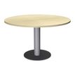 Table de réunion ronde - diam 100 cm - pieds tulipe alu - plateau imitation érable