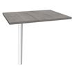 Extension IDRA/DUAL sur pied tube - 80 x 60 cm - Pied blanc - plateau imitation Chêne gris