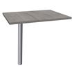 Extension IDRA/DUAL sur pied tube - 80 x 60 cm - Pied alu - plateau imitation Chêne gris