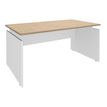 Bureau INEO JET UP Bureau Vallée - Réglable en hauteur - L120 x H74/78/82 x P80 cm - Pieds blanc - plateau imitation chêne clair - Entretoise Blanc