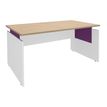 Bureau INEO JET UP Bureau Vallée - Réglable en hauteur - L140 x H74/78/82 x P80 cm - Pieds blanc - plateau imitation chêne clair - Entretoise Violine