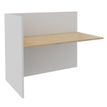 Banque d'accueil Module de départ haut OLA - L122,5 x H112 x P82,5 cm - structure blanc perle, plateau chêne clair