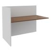 Banque d'accueil Module de départ haut OLA - L122,5 x H112 x P82,5 cm - structure blanc perle, plateau noyer