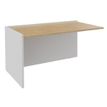 3253310434080-Banque d'accueil Module de départ bas OLA - L142,5 x H75,5 x P82,5 cm - structure blanc perle, plateau--0