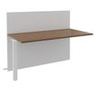 Banque d'accueil Module suivant haut OLA - L140 x H112 x P82,5 cm - structure blanc perle, plateau noyer
