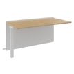 Banque d'accueil Module suivant bas OLA - L140 x H75,5 x P82,5 cm - structure blanc perle, plateau chêne clair