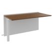 Banque d'accueil Module suivant bas OLA - L140 x H75,5 x P82,5 cm - structure blanc perle, plateau noyer