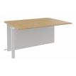 Banque d'accueil Module intermédiaire PMR OLA - L100 x H72,5 x P115 cm - structure blanc perle, plateau chêne clair