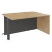 Banque d'accueil Module d'extrémité PMR OLA - L100 x H72,5 x P115 cm - structure carbone, plateau chêne clair