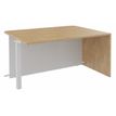 Banque d'accueil Module d'extrémité PMR OLA - L100 x H72,5 x P115 cm - structure blanc perle, plateau chêne clair