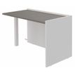 Banque d'accueil Retour direct bas OLA - L82,5 x H75,5 x P62,5 cm - structure blanc perle, plateau chêne gris