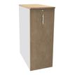 3253310170858-Caisson TOWER - L44 x H114 x P80 cm - 3 tablettes + 1 support DS réglable - structure blanc perle - dessus et façade imita--0
