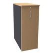 Caisson TOWER - L44 x H114 x P80 cm - 3 tablettes + 1 support DS réglable - structure anthracite - dessus et façade imitation hêtre
