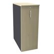 Caisson TOWER - L44 x H114 x P80 cm - 3 tablettes + 1 support DS réglable - structure anthracite - dessus et façade imitation érable