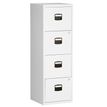 Classeur métallique monobloc - 4 tiroirs - H130 x L41 x P40 cm - blanc