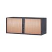Réhausse pour armoire à rideaux métalliques - L120 x P43 x H43 cm - anthracite/imitation hêtre
