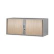 Réhausse pour armoire à rideaux métalliques - L120 x P43 x H43 cm - silver/imitation chêne clair