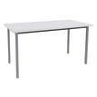 Table de réunion Rectangulaire - 140 x 70 cm - Pieds carrés aluminium - blanc perle